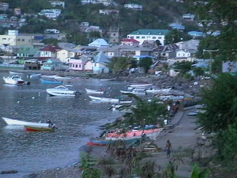 Village de pêcheur de la souffriere aux Antilles