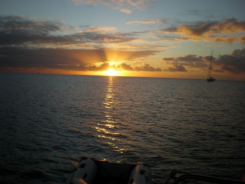 fin de journée en croisiere aux Grenadines